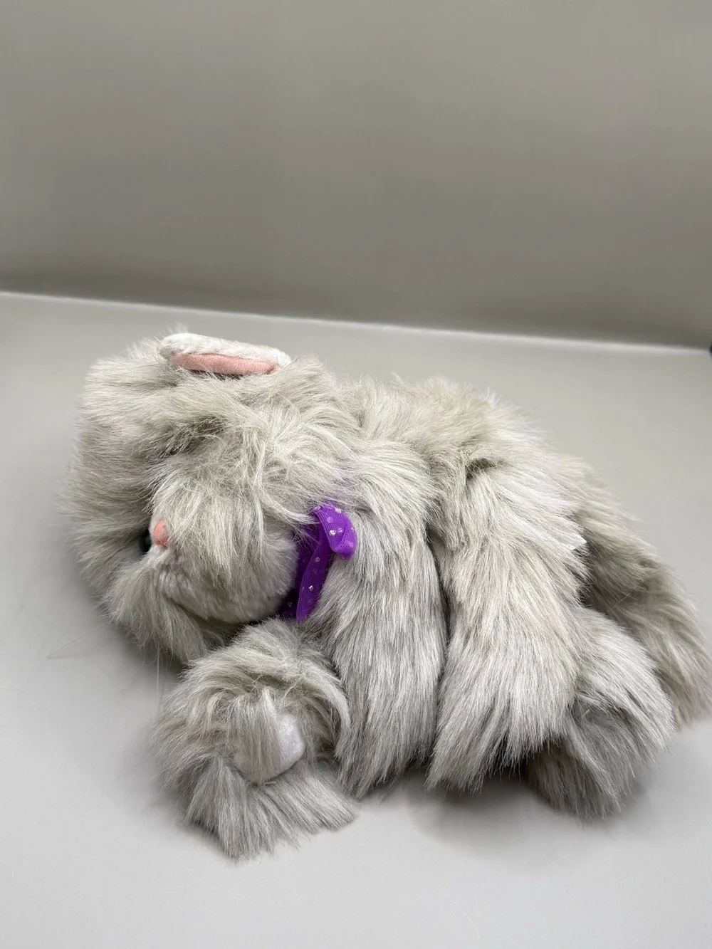 Vtg Tyco Kitty Kitty Kittens Gray Persian Stuffed Animal Plush Purring Cat